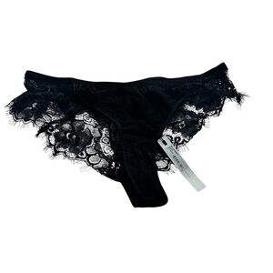 Stylestalker Mellina Lace Briefs Black Sheer Floral Lace Panty Women’s Sz S NWT